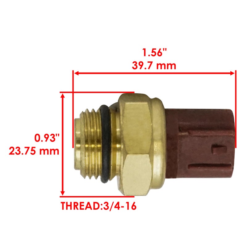 Caltric Fan Thermo Sensor Switch Compatible with Yamaha Yfm660R Yfm-660R Raptor 660R 2001-2005 - Image 2